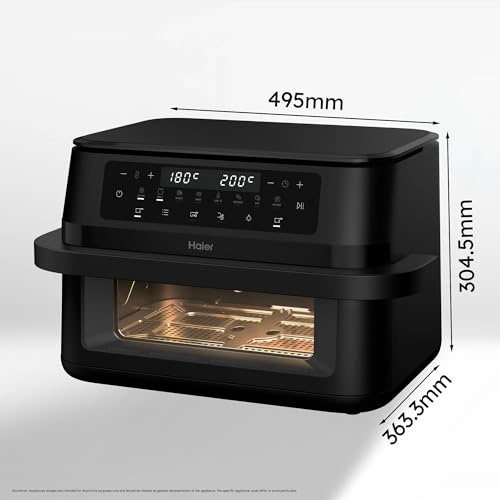 Haier 11L Flex Double Drawer Airfryer - Dual Drawer Large Air Fryer with Removable Separator and Viewing Window, Single & Double Zone Convertible, 8 Pre-set Cooking Functions, Diswasher Safe