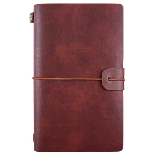 Burmirox Carnet De Voyage En Cuir 20 X 12 cm - Journal De Voyage Rechargeable Parfait Pour L'Écriture, Poètes, Voyageurs, Journal, Inserts Ligné, PU leather...