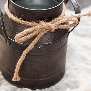 Rust Paint Flower Vase Rustic Galvanized Metal Milk Can Bucket Primitives Jug for Home Garden Shop Decor