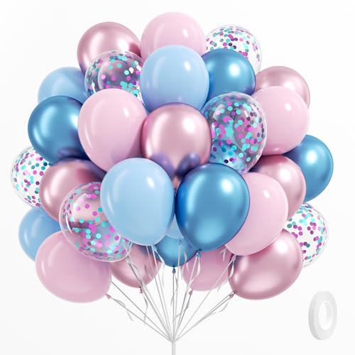 61pcs Pink and Blue Balloons