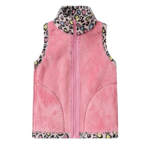 Image of LittleSpring Kids Fleece Vest with Fur Lined Zip Up Warm Thickening Winter Sleeveless Jacket