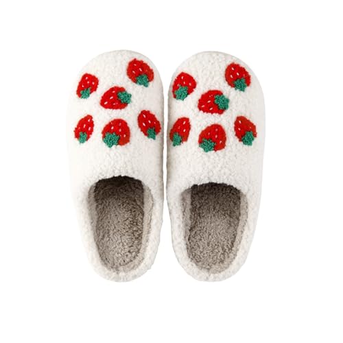 Comfy Home Elastic Slippers Retro Memory Foam Fuzzy Shoes For Womens Mens Cute Cartoon Plush Fluffy Warm Fur Lined Slippers Winter Indoor House Shoes