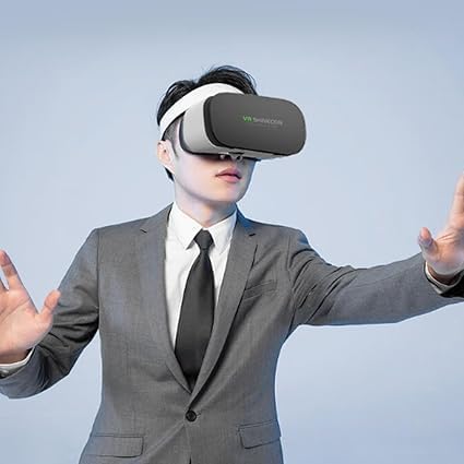 Person wearing the VR SHINECON headset