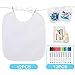 Lenbest 12Pcs DIY Bavaglino Bambini Bianco, Bandana Bavaglini Neonato Bambino Impermeabile, per Disegnare con 12 Pezzi Pennarelli Ttessili e 1 Apribottiglie - Crea un Design Unico per La Baby Shower