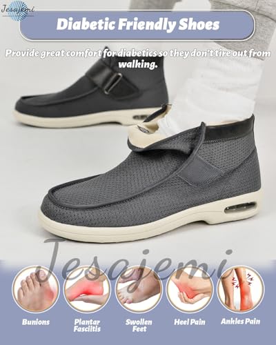 Plantar Fasciitis Shoes for Men Orthopedic Slippers Memory Foam Extra Wide Sandals Diabetic Boots Adjustable Non-Slip Ankle boots Outdoor shoes for Swollen Feet2