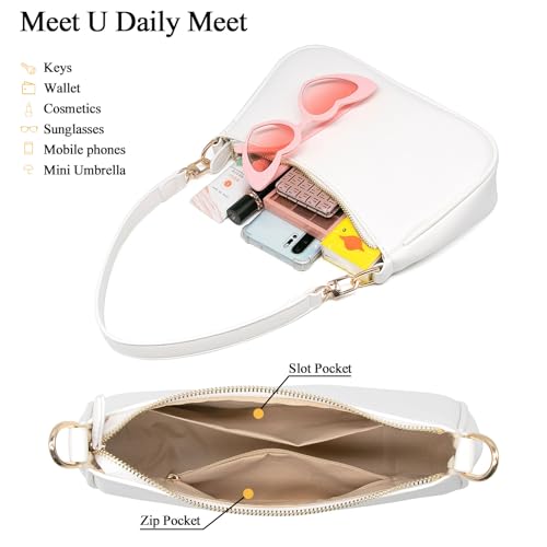 Image of YAMEIZE Trendy Small Shoulder Bags - Classic Crescent Bag with Removable Straps Tote Hobo Clutch Handbag for Women