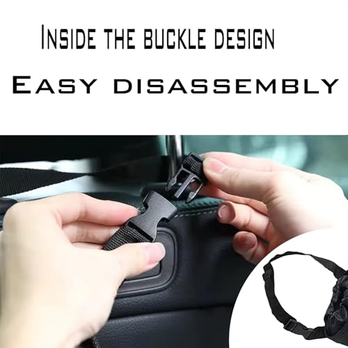 Image of 1 Pack 2 Pcs Hanging Car Trash Can, Car Trash Bags With Storage Pockets, Car Organizers And Washable Fits For Most Car, Suvs. （Black）