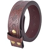 Motif en relief:cette sangle de ceinture de cow-boy adopte un motif floral gravé vintage, adapté aux voyages et à l'usage quotidien, cette ceinture en cuir western ajoute une touche de style robuste à n'importe quelle tenue