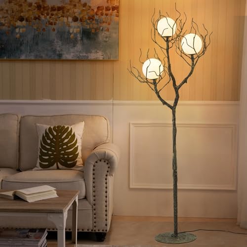 Tree Branch Floor Lamp for Living Room, 3-Light Gothic Moon Branc...
