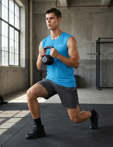 Image of DEMOZU Men's Sleeveless Workout Swim Shirt Quick Dry Athletic Muscle Beach Tank Top Big and Tall