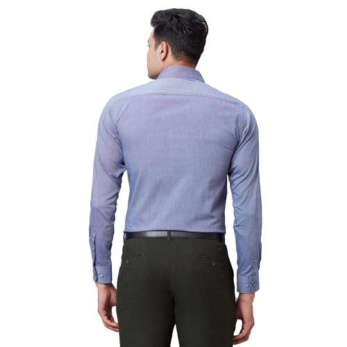Image of Raymond Men's Pure Cotton Structure Pattern Slim Fit Semi Cutaway Collar Full Sleeve Formal Shirt