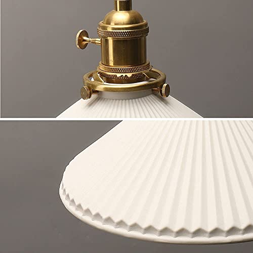 Lampe suspendue E27 en céramique blanche laiteuse avec hauteur réglable - 2