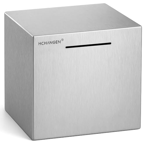 HCHANGEN Stainless Steel Piggy Bank for Adults, Unbreakable Money Bank