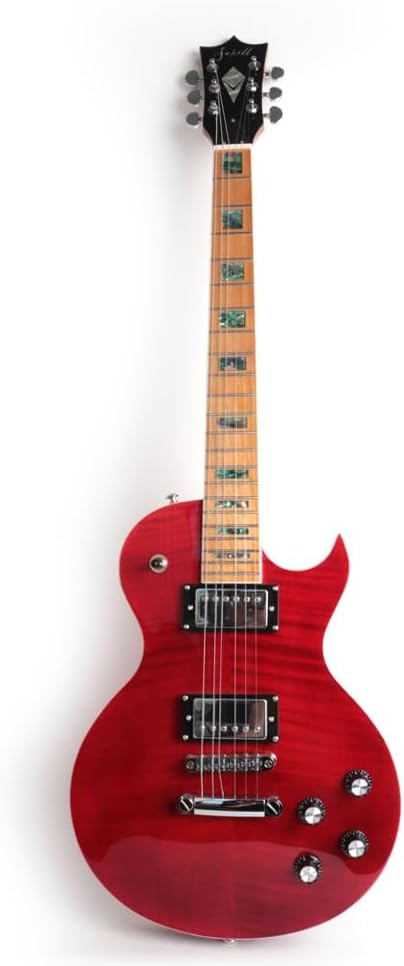 FLP-90 39 Inch Solid Body Full Scale Length Mahogany Body Roasted Maple Neck Fretboard Flame Maple Electric Guitar (Roasted Neck TRD)