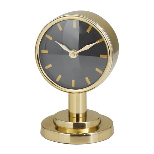 Deco 79 Stainless Steel Small Clock, 4 x 4 x 7, Gold
