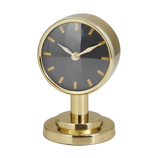Deco 79 Stainless Steel Small Clock, 4" x 4" x 7", Gold