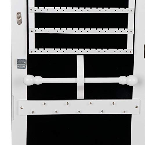 Timmyhouse Jewelry Box Large Cabinet Lockable Armoire Wall Door Mounted W/Mirror 2 Drawers #TOP7