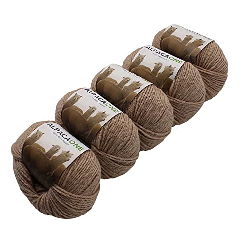 5-Pack Alpaka Wolle Champagner Beige hellbraun 100% Baby Alpaka 5x50g