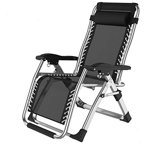 Silla reclinable plegable para exteriores, tumbona de jardín, silla de playa de viaje, capacidad de carga: 200 kg, soporte de aleación de aluminio ligero con reposacabezas, portavasos