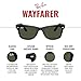 Ray-Ban RB2140 Original Wayfarer Square Sunglasses, Black/G-15 Green, 54 mm