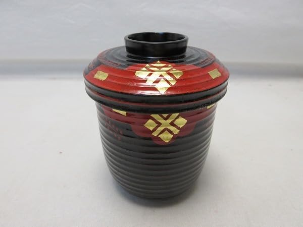 未使用品　木箱５客　高級輪島塗　雑煮　九布 黒漆 春秋蒔絵 波模様　吸物　菊柄 品 木箱5客 高級輪島塗 雑煮 九布 黒漆 春秋蒔絵 波模様 吸物 菊柄 木