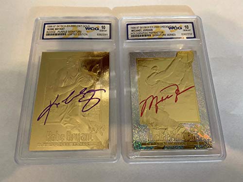 Michael Jordan & Kobe Bryant SIGNATURED GEM-MT 10 23KT Gold Rookie Card LOT!