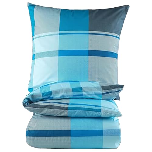 BaSaTex Bettwäsche 155x220 Baumwolle Set 2 teilig - 100% Baumwolle - 1x...