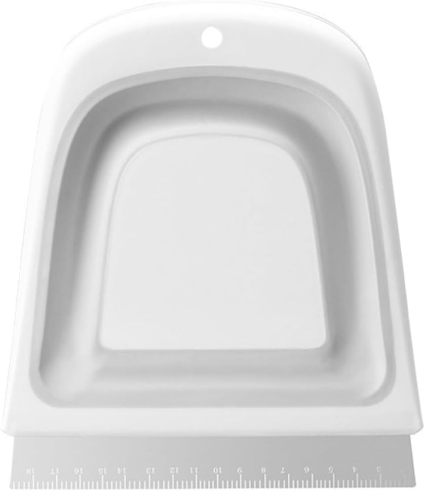 Foldable Kitchen Dustpan Cutter with Scale, White PP Tool