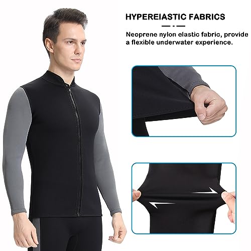 Chaqueta y pantalones para buceo de neopreno de 3mm para hombre, manga larga, talla XL miniatura 7