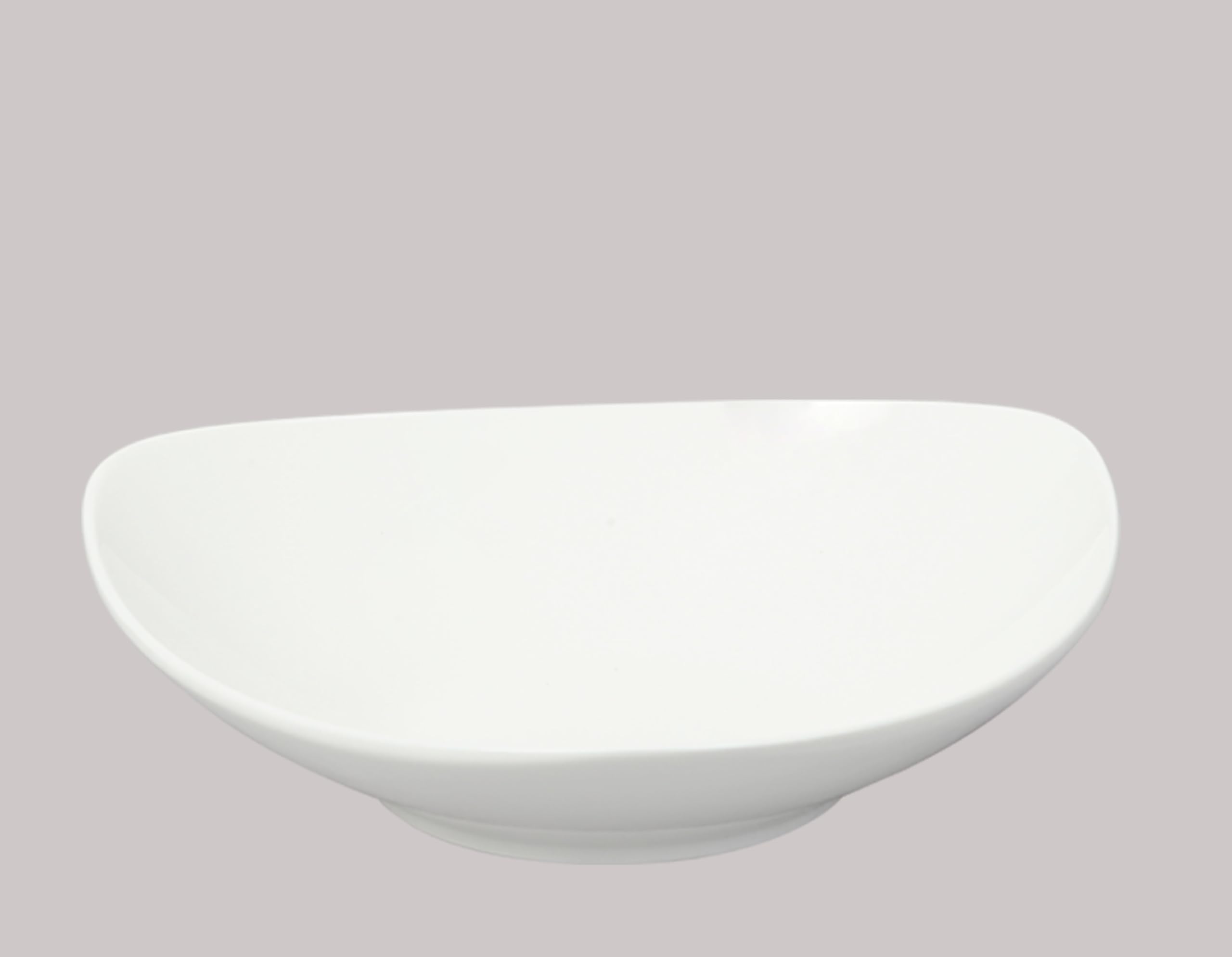 HomeVss, Bone China Elegance White Triangle Bowl 10oz, 5inch x 5inch, Set of 6 Pieces