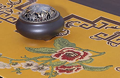 Chemin de table brodé fleurs jaune raffinement de la table française - 6