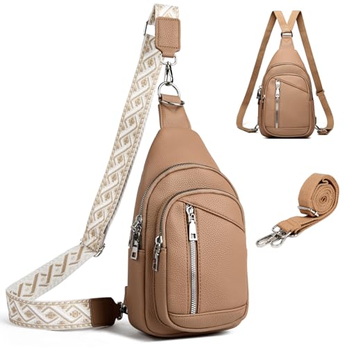 Image of MYHOZEE Small Diaper Bag Crossbody Sling Purse for Women - 2 in 1 Leather Backpack with 2 Straps for Short Trips Work Daily | Mini diaper bag