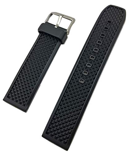 g24 22mm Black Rubber PVC Material Watch Band | Comfortable and Durable Replacement Wrist Strap Men and Women