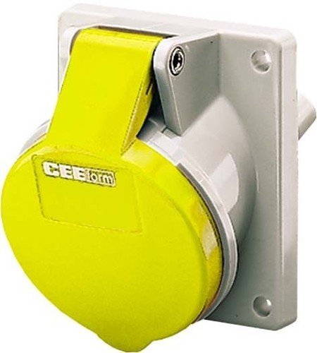 Prise encastrée 32A Mennekes TA IP44 3p 110V femelle industrielle terre 4h