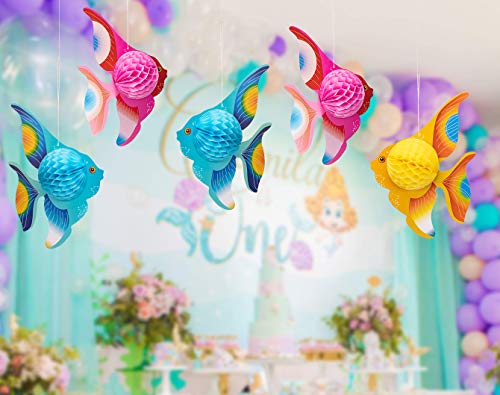 90Shine 8541860304 12Pcs Tropical Fish Party Decorations Supplies- Under-The-Sea/Mermaid/Luau/Hawaiian/Kids Birthday thumb #1