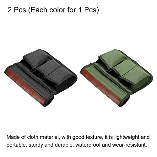 Patikil Chair Armrest Organizer, 2 Pack Outdoor Folding Chairs Arm Rest Side Magazines Snacks Bag Waterproof Storage Pouch For Camping, Black Green #TOP2