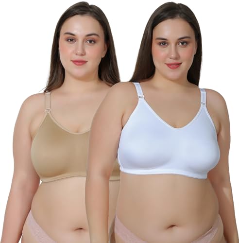 Image of MAROON Cotton Satin Blend Seamless Non Padded Non-Wired Full Coverage Women Minimizer Bra
