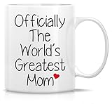 Retreez Funny Mug - Officially The World's Greatest Mom 11 Oz Ceramic Coffee Mugs - Funny, Sarcasm, Sarcastic, Motivational, Inspirational birthday gifts for mom, mum, mama, mother, mother's day gift