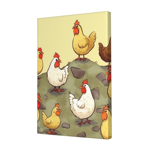 Toile murale Une couée de poules pour habiller un mur vide facilement