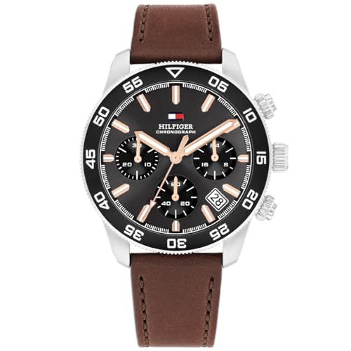Tommy Hilfiger Men’s Brown Leather Chronograph Watch 1792213