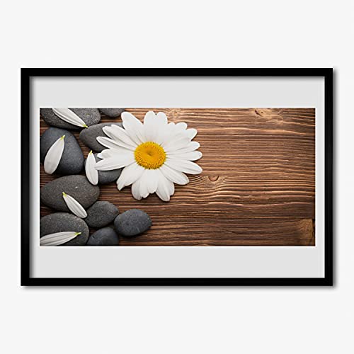 Cadre en MDF avec Image Murale Daisy pour un Salon Chaleureux