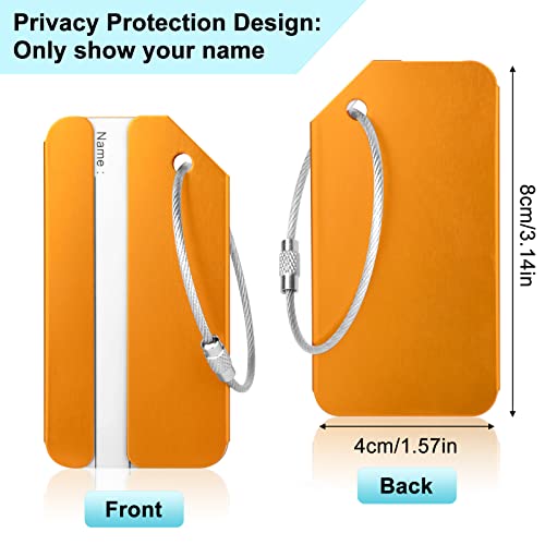 Yizhet Luggage Tags 6 Pack Aluminium Alloy Suitcase Tags, 6 Colors Travel Labels Set With Steel Loop And Id For Luggage(Black Green Blue Silver Gold Red) #TOP2