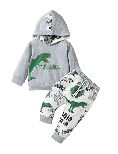 Image of GiHaood Toddler Baby Boys Clothes Spring Casual Outfits Long Sleeve Hooded Sweatshirt Pants Outfit Set