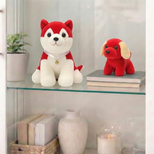 Image of Tabitha Stuffed Toys-Ultra Soft Plush Toy for Kids | Birthday Gifts for Kids and Girls | (Combo of 2 Toys 35 Cm Red Dog & 25 Cm Red Dog)
