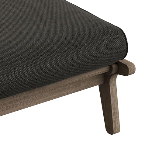 Modway Saratoga Teak Outdoor Patio Ottoman in Weathered Gray Flint – Outdoor Footrest with Weather-Resistant Cushion – Wooden Patio Ottoman by Modway - Image 8