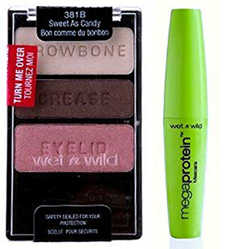 Wet N Wild Perfect Eye Set - Megaprotein Mascara & Coloricon Eyeshadow Trio - Sweet as Candy