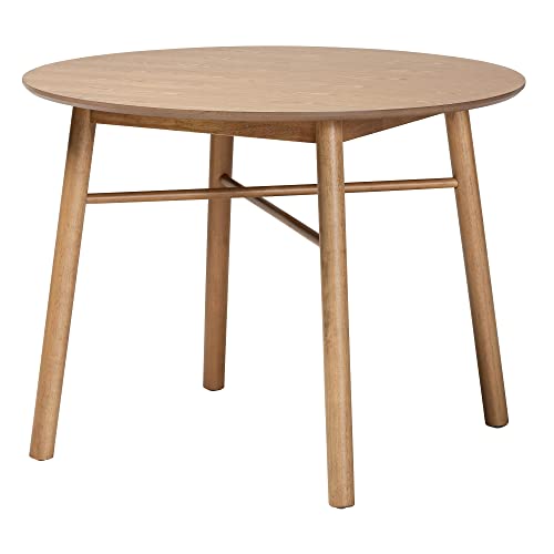 Baxton Studio Denmark Dining Table, Oak Brown