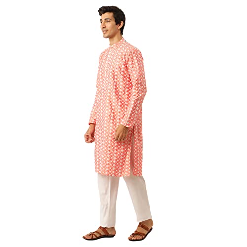 Image of SOJANYA (Since 1958 Men's Silk Blend Light Green Kurta & Nehrujacket with White Pyjama Combo