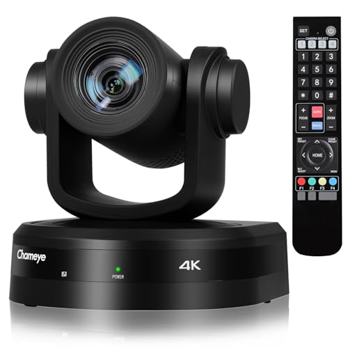 Chameye 4K PTZ Conference Camera, AI Auto Tracking, 20x Optical Zoom, PTZ Camera 4K HDMI/USB/LAN/PoE for Church Live Service Video Conference & Meeting Room - Compatible with Vmix OBS Zoom, CH420