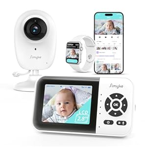 Smart Video Baby Monitor,2.8inch Display,1080p Camera,1500ft Long Range,WiFi On/Off Switch,Night Vision,Feeding Clock,Temperature Detection,2-Way Talk,Free Smart Phone App